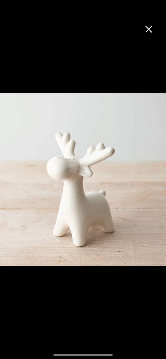 White Ceramic Deer